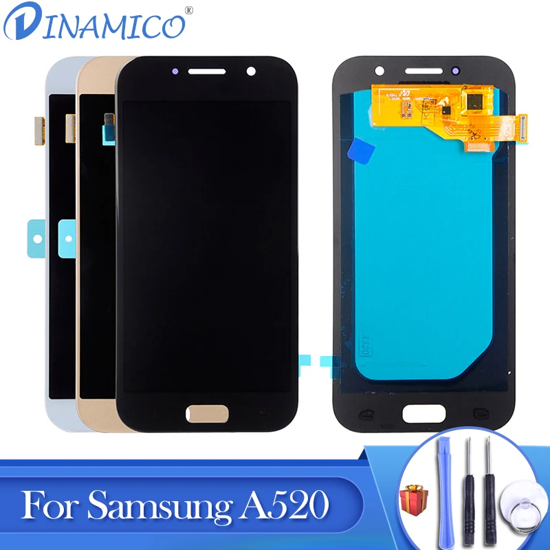 

Dinamico Oled A5 2017 Lcd For Samsung Galaxy A520 Lcd Touch Screen Digitizer Assembly A520F Display 1Pcs Free Shipping With Tool