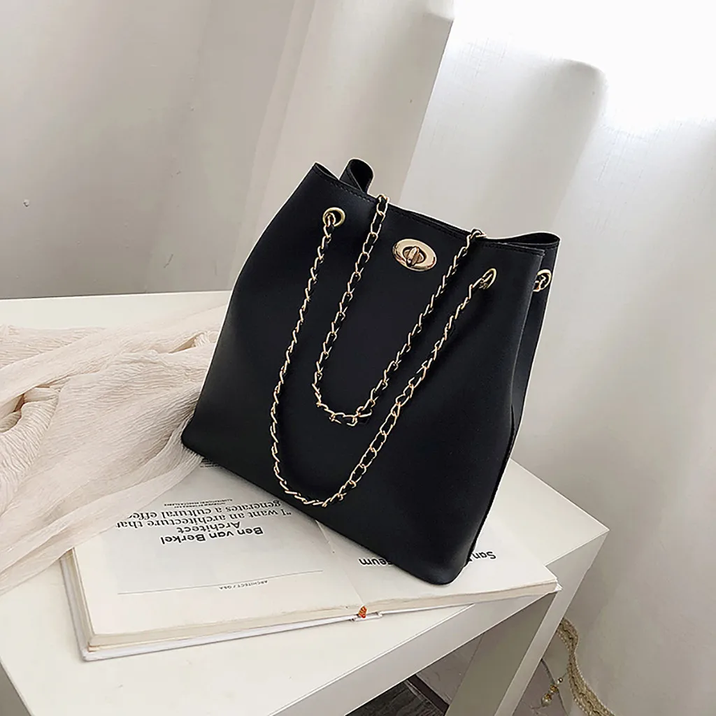 

Big Tote Female Bag PU Leather Chain Shoulder Messenger Bag Fashion Large Capacity Mobile Ladies Bags for Women 2019 Bolso#H20