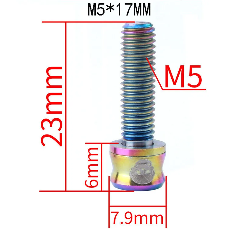 MUQZI 4 шт. велосипедные стержневые винты болты M5* 15*17*19 M6* 17*19 Велоспорт титановый сплав ультра-легкие крепежные винты аксессуары