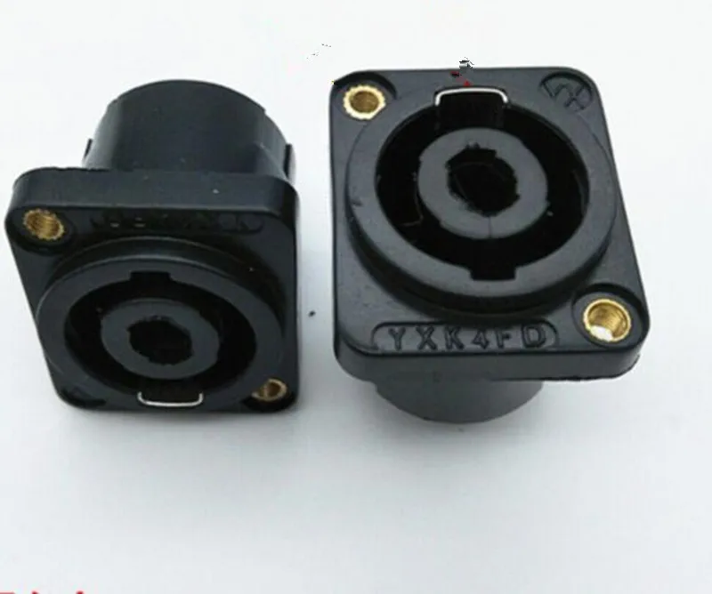 

10pcs Four-core speaker audio professional socket female 4-core audio cable connector amplifier Nongnong Ohm plug