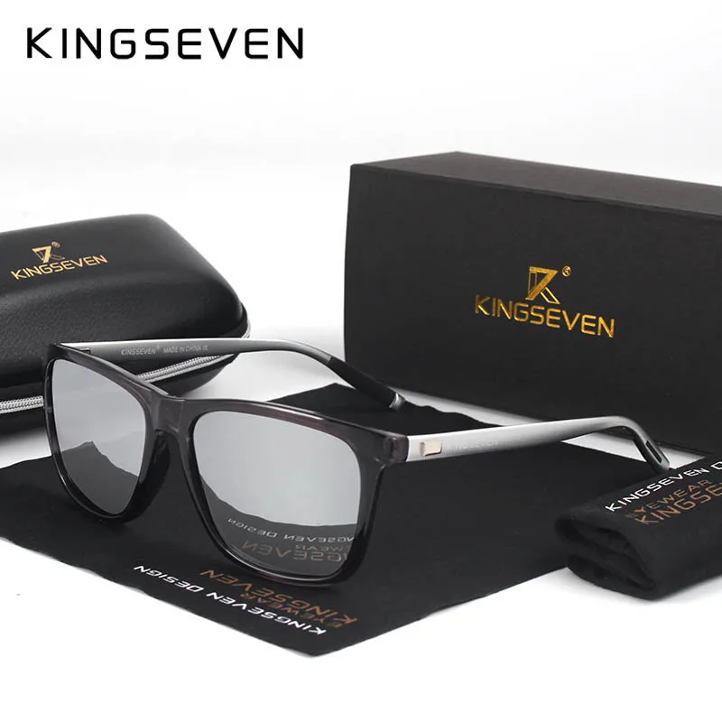 KINGSEVEN, новые модные брендовые дизайнерские алюминиевые солнцезащитные очки TR90, поляризованные зеркальные линзы, мужские солнцезащитные очки oculos, очки для мужчин - Цвет линз: Silver Mirror