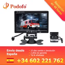 Podofo 7 «TFT ЖК-дисплей Дисплей заднего вида монитор 4-контактный разъем автомобиля обратный резервный Камера для RV Караван трейлеры отдыхающих