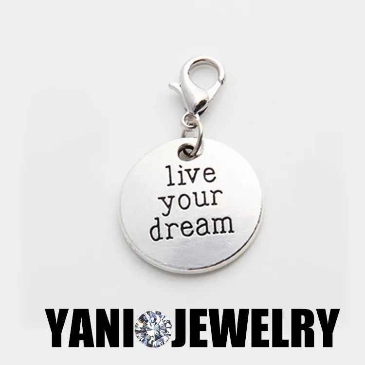 Buy 2016 Newest Antique Silver Charms Round Live your