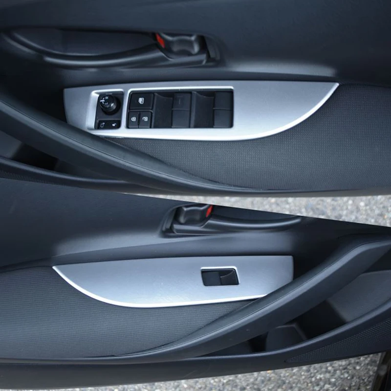 

For Right Hand Drive! For Toyota Corolla Hatchback 2019 Matte Car Styling Interior Window Lift Button Frame Decoration Cover 4*