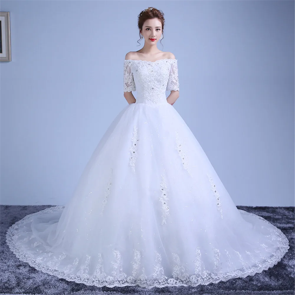 

Wedding Dresses Lace Appliques Ball Gown white Bridal ball gown Wedding dress