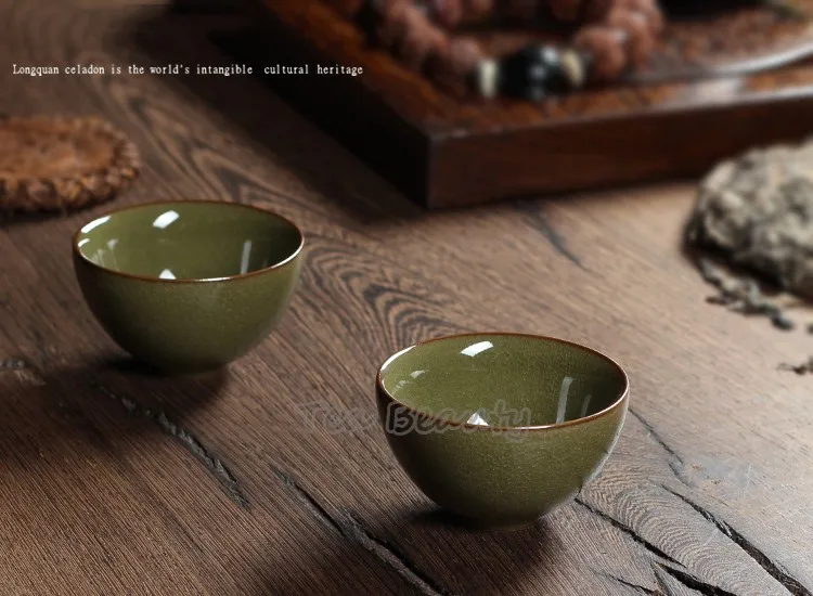 WIZAMONY 1 шт. Китайский Longquan высшего класса Celadon сотый кракле Китай чайная чашка чайная чаша 68 мл от художника национального уровня