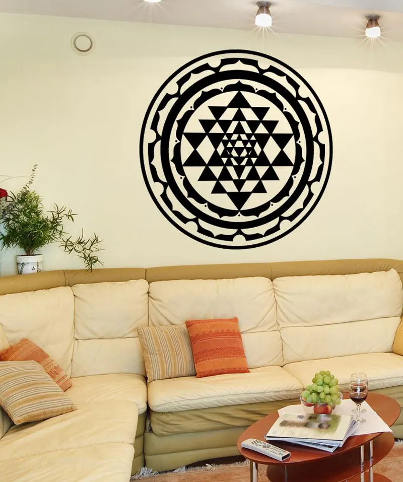

Sri Yantra vinyl wall decal stickers religious wall stickers, church wall decoration home living room decoration ZJ03