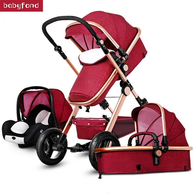 $US $233.60  Gold baby stroller popular baby pram 3 in 1 with Ultra light Convenience to travel wit car set baby