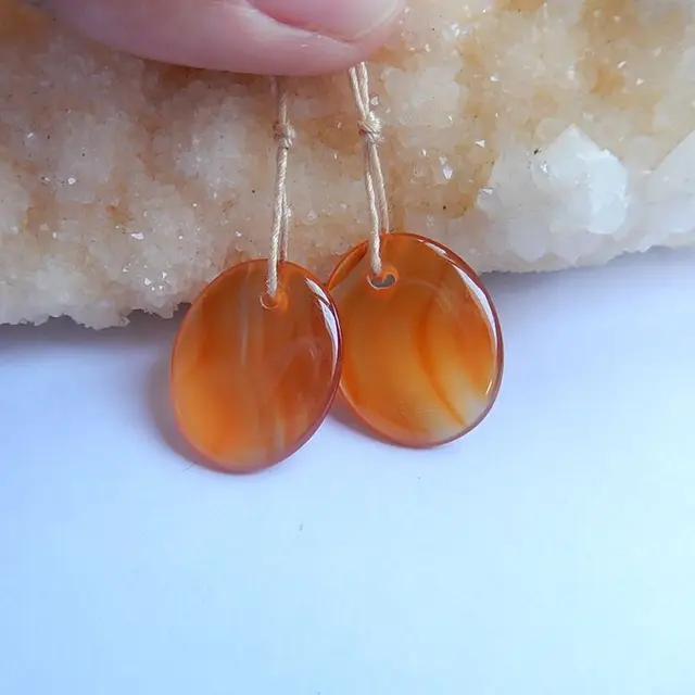Natural Stone Oval Shape Red Agate Earring Beads 21x17x4mm 4 6g Natural Stone Oval Shape Red Agate Earring Beads 21x17x4mm 4 6g Fashion Jewelry Women Earrings Accessories
