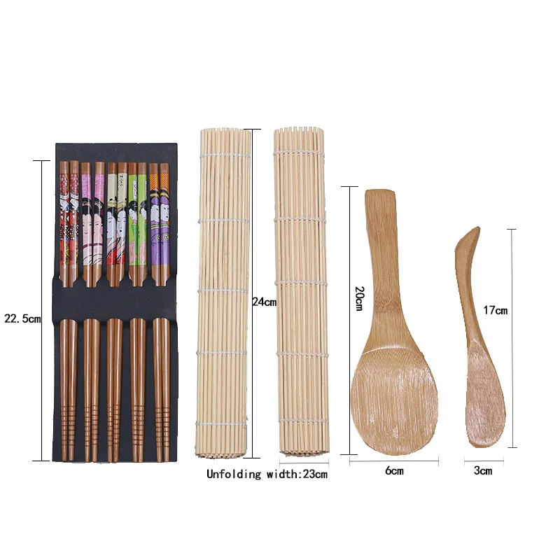 5 шт./компл. форма для риса устройство для изготовления суши Наборы DIY бамбуковый набор для приготовления суши рулон Пособия по кулинарии инструменты ручной работы японский Кухня инструмент - Цвет: A
