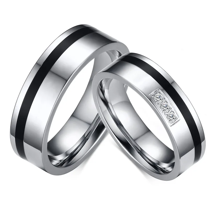 meaeguet 1pc his and her wedding band anniversary engagement rings bridal stainless steel cubic zirconia bague - Cheap His And Hers Wedding Rings meaeguet 1pc his and her wedding band anniversary engagement rings bridal stainless steel cubic zirconia bague - Cheap His And Hers Wedding Rings