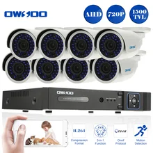 OWSOO 16CH 720 P AHD DVR 8 шт. камера безопасности система наружного ночного видения 1500TVL 720 P AHD камера Onvif 16CH AHD DVR записывающий комплект