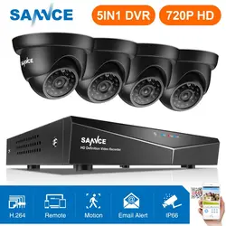 SANNCE RU просвет 8CH CCTV системы 8CH 720 P DVR 4 шт. 1MP защита от атмосферных воздействий CCTV камера охранных комплект