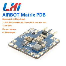 AIRBOT 2x BEC ток Сенсор PDB с 4800 мкФ конденсаторы, улучшить ESC производительность и отмена Мощность Шум для FPV quadcopter