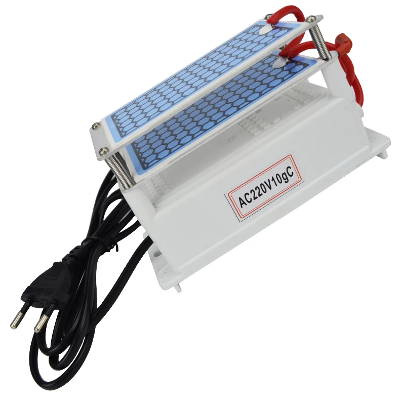 Comprar Purificador de aire generador de ozono 220 V 10g ozonizador portátil doble hoja placa de cerámica Intergrated ozono esterilizador con enchufe