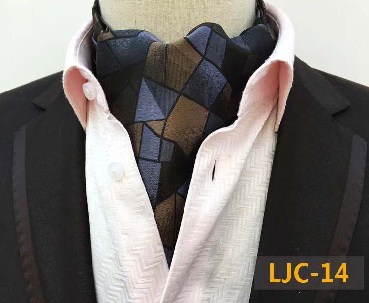 Модные мужские Пейсли сетки галстук Ascot британский стиль Джентльмен Шелковый Аскот галстук торжественное платье галстук Шелковый Платок
