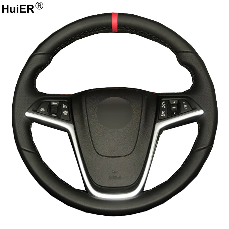 Hand Sewing Car Steering Wheel Cover Red Marker For Opel Mokka 2013 - 2016 Opel Insignia 2009 - 2013 Astra J 201 0- 2015 Meriva Hand Sewing Car Steering Wheel Cover Red Marker For Opel Mokka 2013 - 2016 Opel Insignia 2009 - 2013 Astra J 201 0- 2015 Meriva