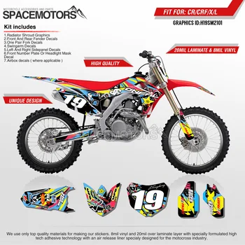 

MotoSpace Customized Team Graphics Backgrounds Decals 3M Custom Stickers For Honda CRF250R 2014-2017 CRF450R 2013-2016 101
