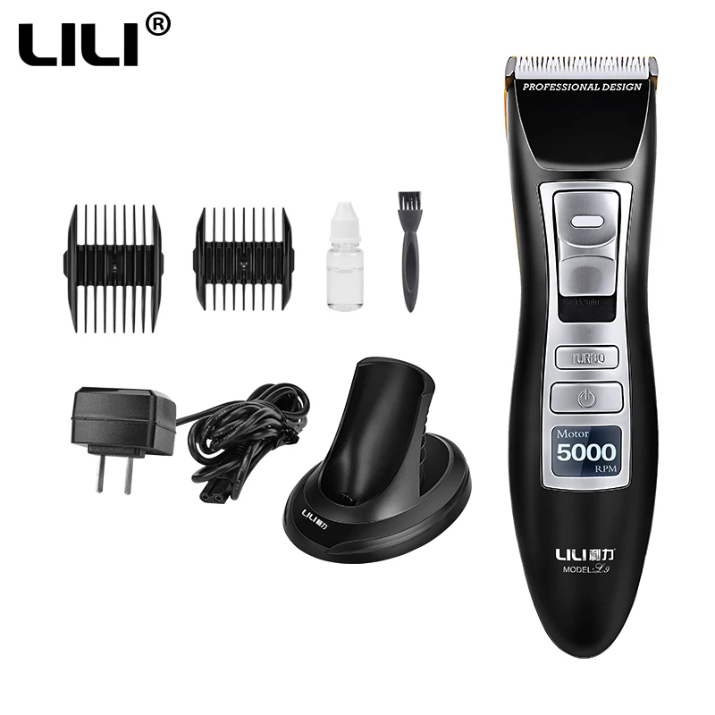 LILI Professional Hair Clipper High Quality Hair Trimmer for barber men Electric Shaver Hair Cutting Machine Smart LCD Display