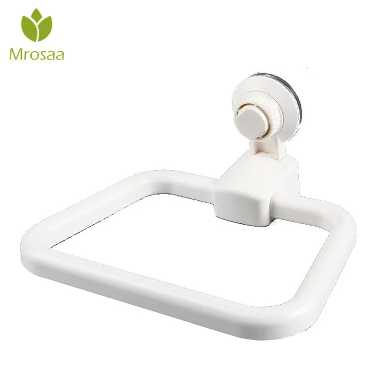 Фото Mrosaa Towel Holder Powerful Suction Cup Ring Wall Mounted Washcloth Hanger Plastic Bath Rack Bathroom Supplies  Обустройство | Кольца для полотенец (32887050049)