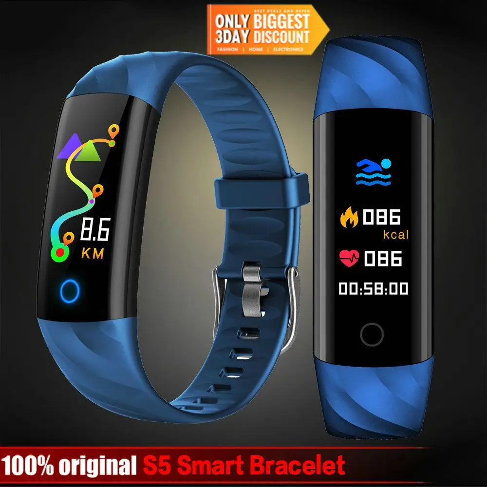 

2018 Heart Rate Smart Fitness Bracelet IP68 Waterproof Blood pressure oxygen Monitor Color Screen Activity Tracker Smart Band