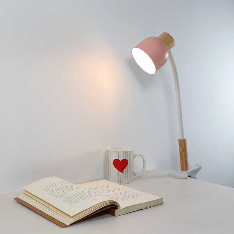 MDWELL светодиодный настольный светильник для чтения офисный Настольный светильник для защиты глаз с питанием от USB настольная лампа для учебы складной бесступенчатый переключатель Dimminng - Цвет корпуса: Pink Shade