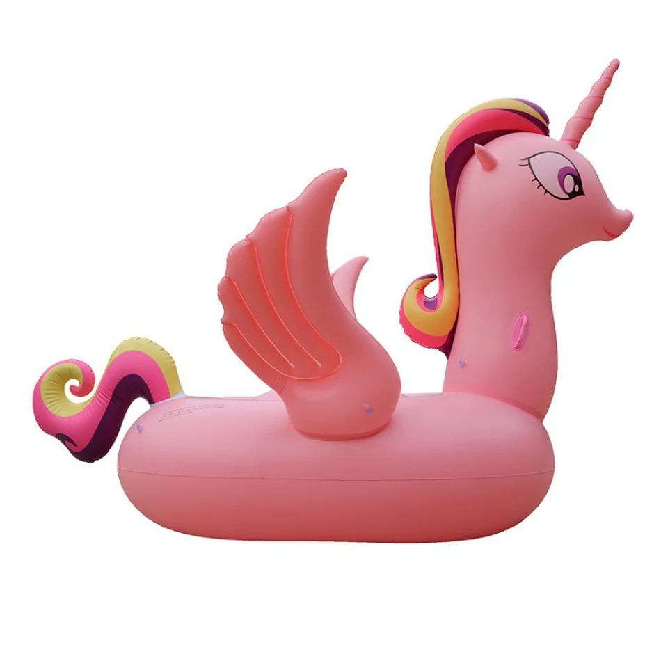 

Air Inflation unicorn adult Swimming mount float bed pink Design eco-friendly PVC material woman Swimming float mat