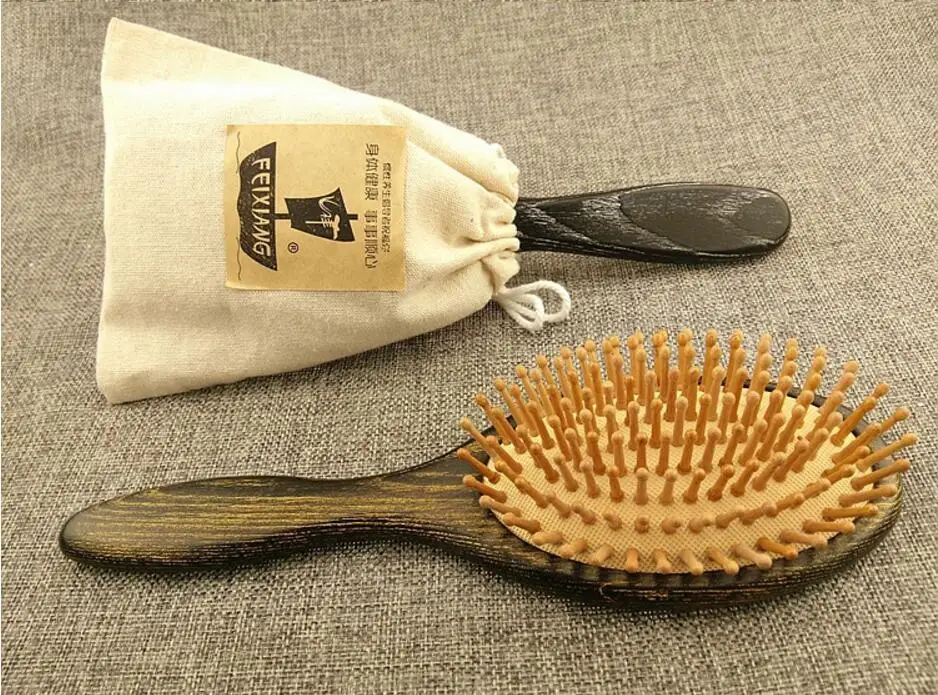 Hot sale Comb Ashtree Airbag massage health care comb solid wood carbonized wood cushion anti static