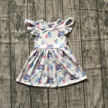 Летнее платье с единорогом для маленьких девочек; платье из молочного шелка для девочек;