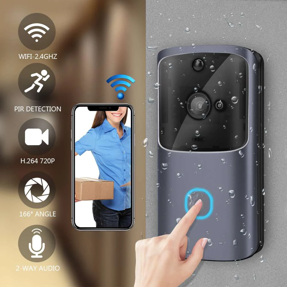 

Smart Wifi Doorbell Camera Wireless Video Recorder Intercom Bell HD 720P Door Bell IR Alarm Motion Detected Door Lens Video-eyes