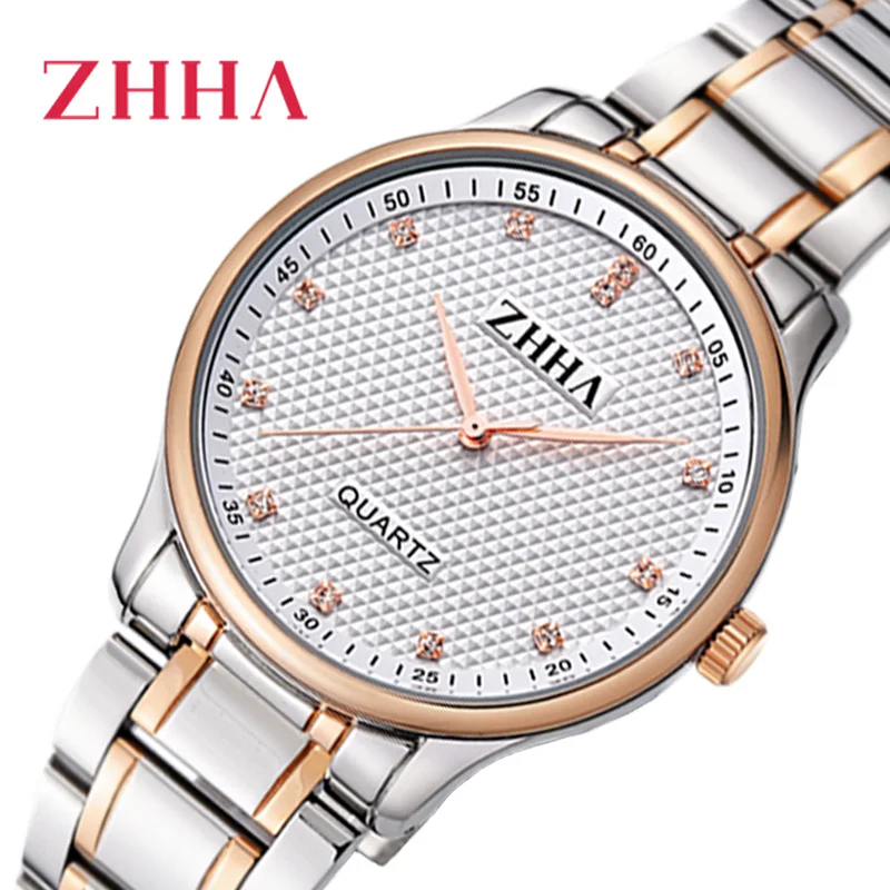 

Couple Watch Men Women Diamond Waterproof Quartz Stainless Steel Wristwatches Lover Luxury Brand Watch Fashion Pair Watch Retro