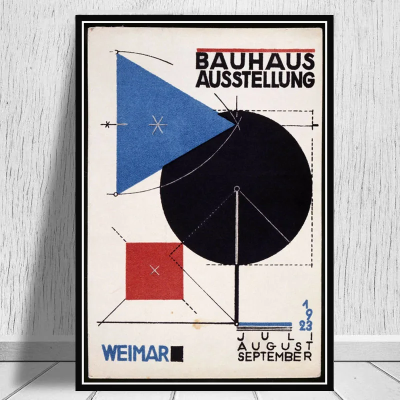 Bauhaus Ausstellung 1923 Weimer выставочный плакат, настенная художественная картина, плакаты и принты, холст, живопись для комнаты, домашний декор