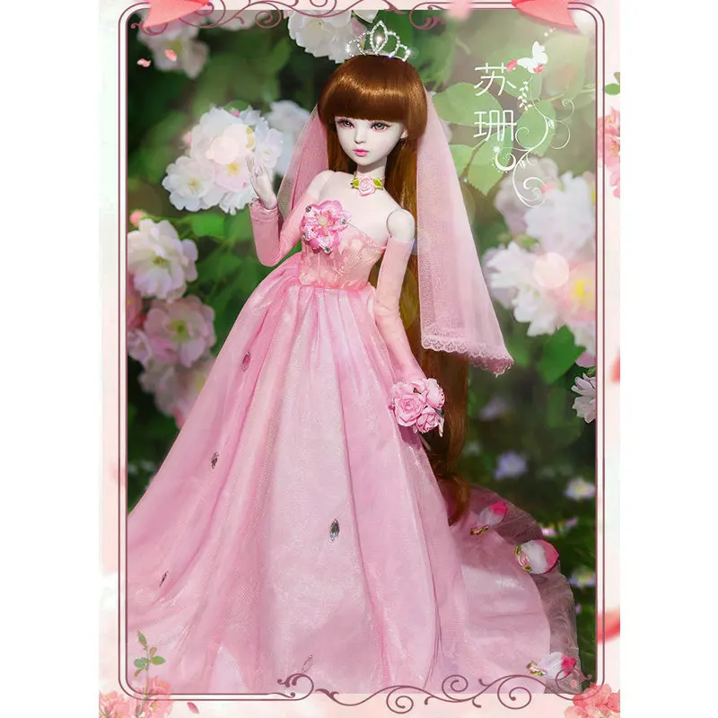 60 см длинное платье для свадьбы куклы невесты ручной работы 1/3 Bjd кукла для девочки полный набор шарнирная кукла игрушки для девочек подарок на свадьбу подарок на день рождения - Цвет: Susan