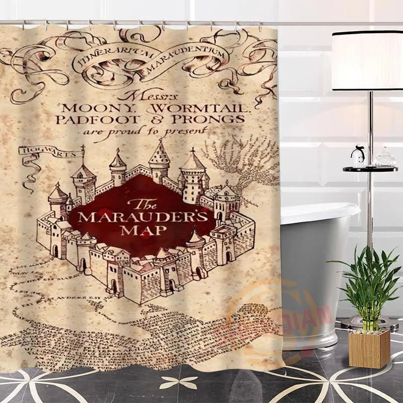 

Hot New Eco-friendly Custom Unique Harry Potter Map Modern Shower Curtain bathroom Waterproof for yourself H0220-126