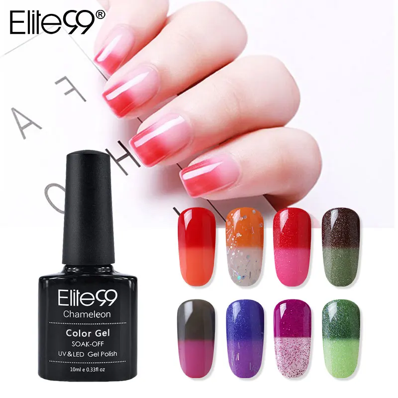 

Elite99 Nail Polish Glitter Sequins Temperature Color Changing uv led Lamp Manicure Varnish 10ml Nail Lacquer Gel Nail Polish
