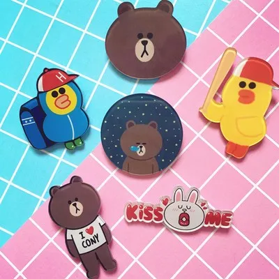 bear cartoon brooch badge_002