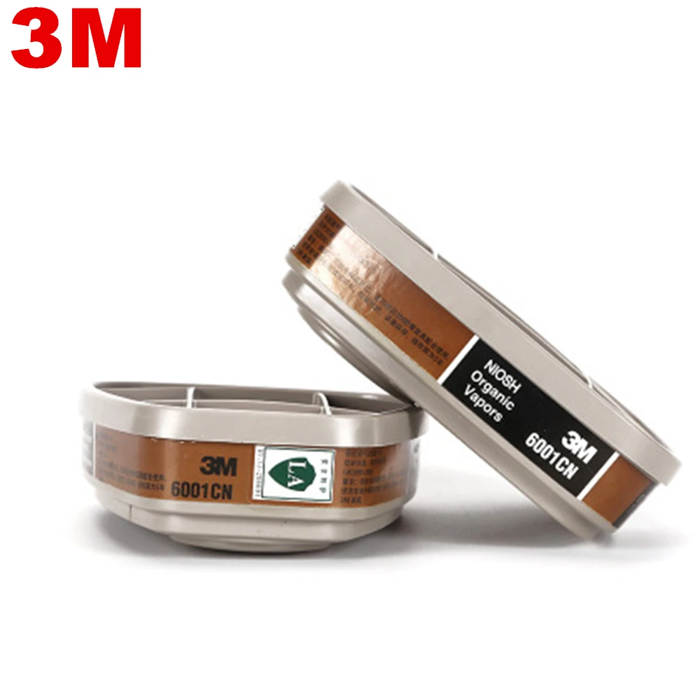 2pc 3M 6001 Filter Gas BoxCartridges Chemical Anti Organic NIOSH