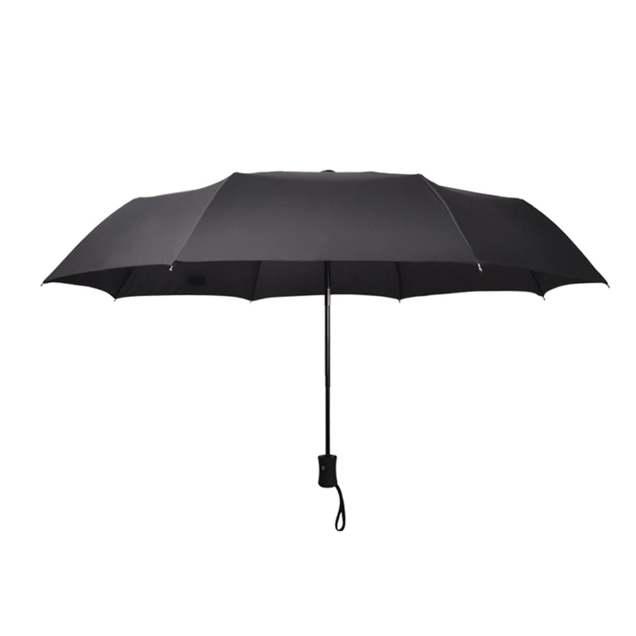 Fashion Black Women Umbrella Fully Automatic 3 Folding Male Sun