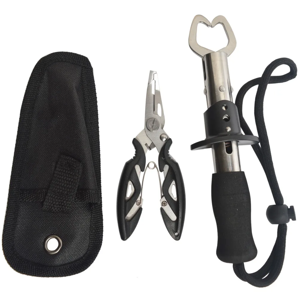 150g de Aço Peixe de Aço Alicates de Pesca Cortador de Linha de Pesca Equipamento de Pesca Aderência dos Lábios de Peixe Portátil 17.5 cm Inoxidável Aderência dos Lábios de Inoxidável Ferramentas 15 High Quality Esporte e Lazer