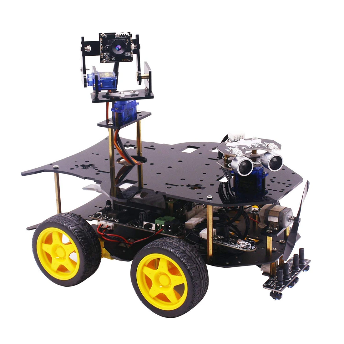 Ultimate Starter Kit for Raspberry Pi 4/1G HD Camera Programmable Smart Robot Car Kit with 4WD Electronics Education DIY Stem
