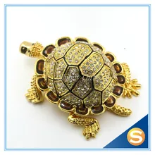 Full Diamond Turtle Shape Trinket Box Jewelry Box Pewter Materials