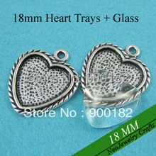 18 мм старинное серебро Бланк кулон, серьги Лотки с соответствующими Стекло отлично подходит для Подвески или Серьги