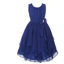 Бальное платье без рукавов с круглым вырезом и бантом для девочек, праздничные платья принцессы, Повседневное платье белого, красного, розового, синего цвета для 5, 6, 8, 10, 12, 14 лет