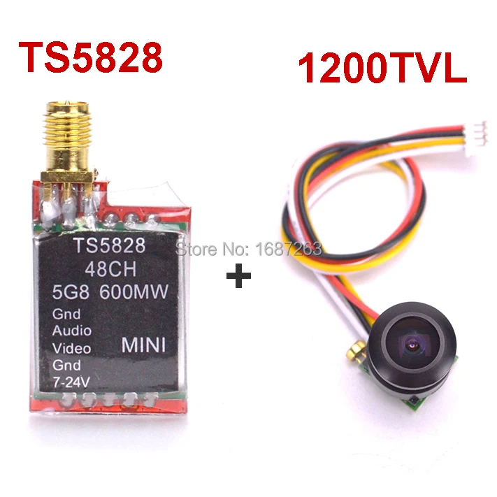 

FPV 1200TVL 150 Degree Super Small FPV Camera + TS5828 5.8G 600mW 48 Channels Mini Wireless A/V Transmitter