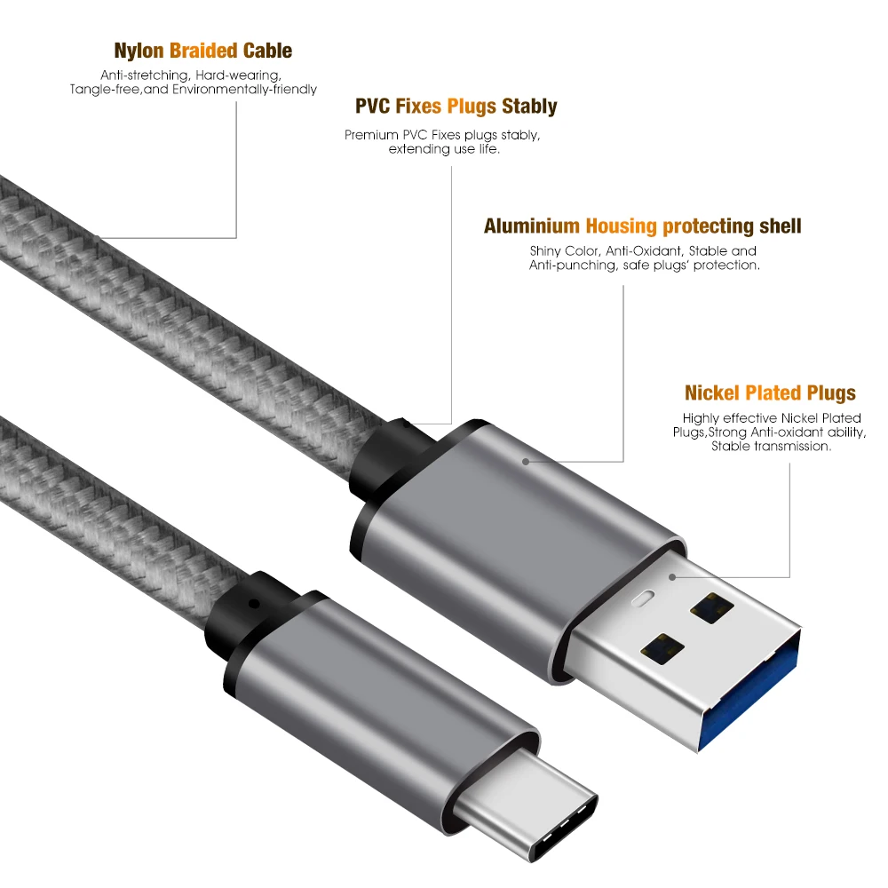 0,25 м короткий кабель USB C USB 3,1 type C to type A для usb type C Macbook pro xiaomi redmi note 7 QC3.0 60 Вт 3A зарядка