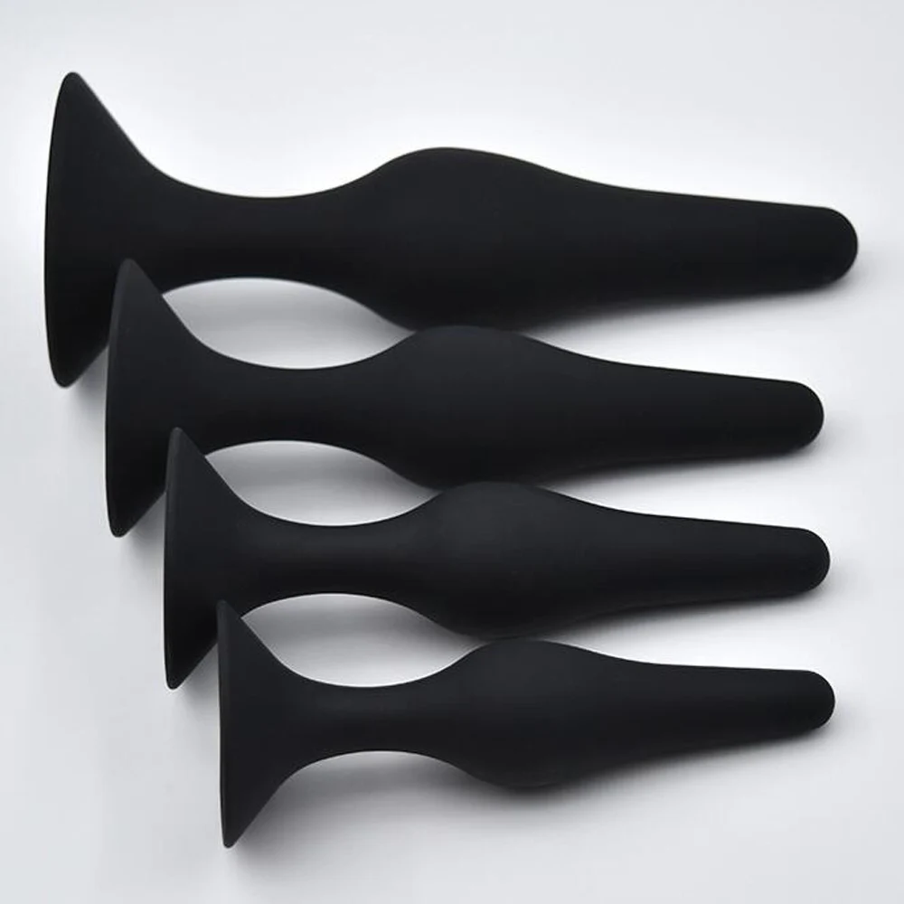 Günstig Silikon Butt Plug Kit Anal Sex Anfänger Set Hilft Zug rektum für Mehr Komfortable Geschlechtsverkehr Anal Spielzeug mit Saugnapf basis