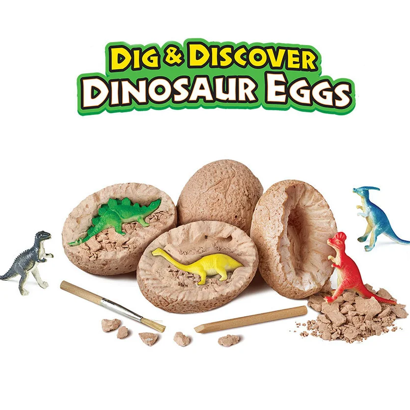 

12pc Archaeological Excavation Simulation Primary Color Small Dinosaur Stone Handmade Toy Learning & Education Dino Egg Dig Kit