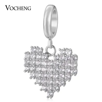 

10pcs/lot Endless Charms for Sheepskin Bracelet Zircon Crystal 3 Colors Heart Brass Interchangeable Jewelry VC-325*10