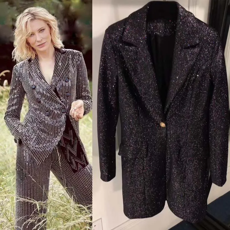 2018 Mode herfst blazer feminino zware werk pailletten vrouwen pak vadim temperament office wear vrouwen tops silm dames blazer 2018 Mode herfst blazer feminino zware werk pailletten vrouwen pak vadim temperament office wear vrouwen tops silm dames blazer