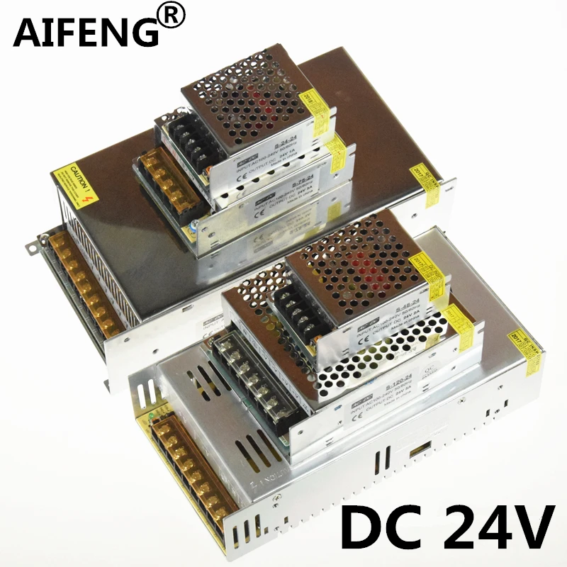 

AIFENG DC 24V Lighting Transformers 110V 220V to 24V 1A 2A 3A 5A 15A 25A 24v power supply For LED Strip Power Adapter